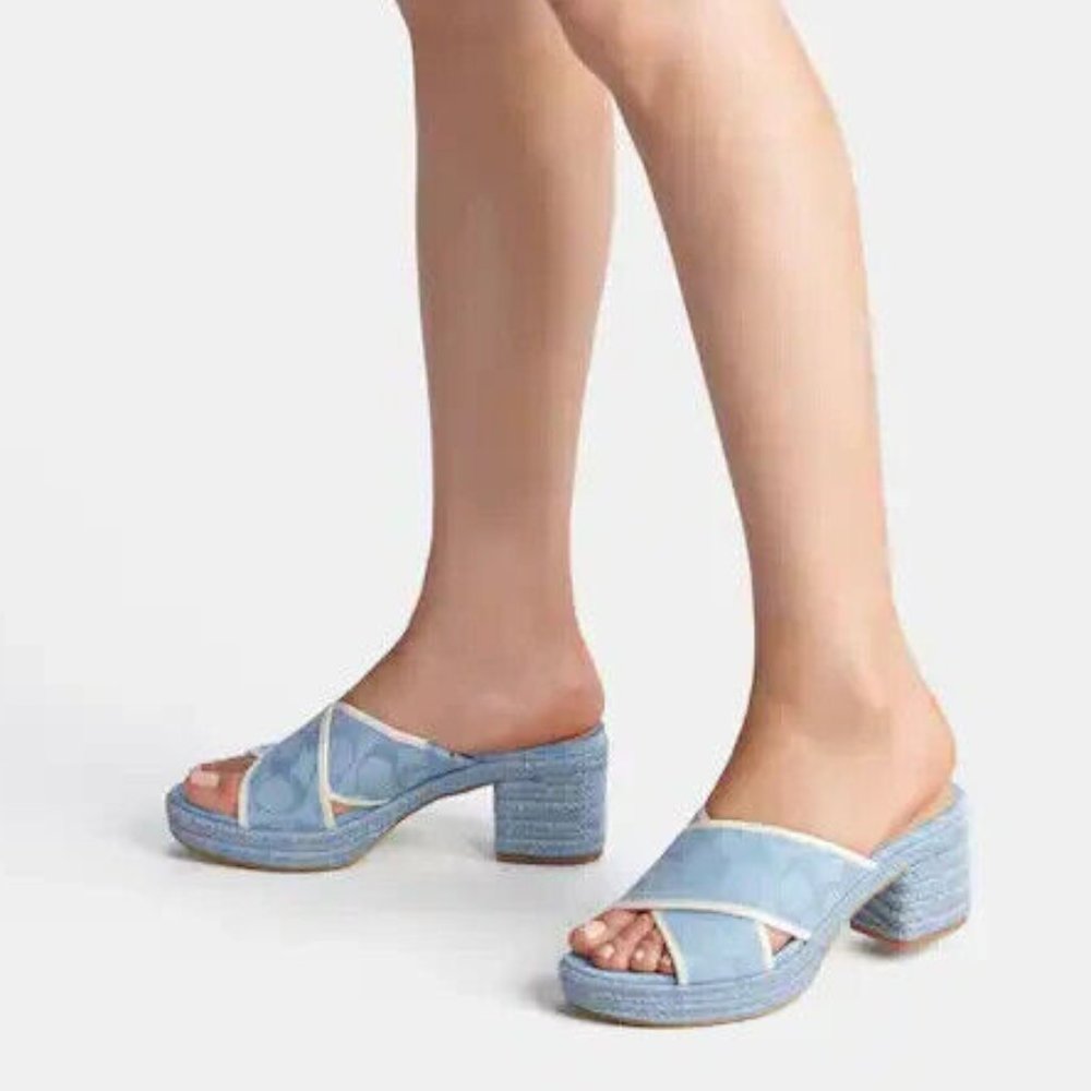 Coach Sloan Espadrille Sandals Chambray - Picture 5 of 5
